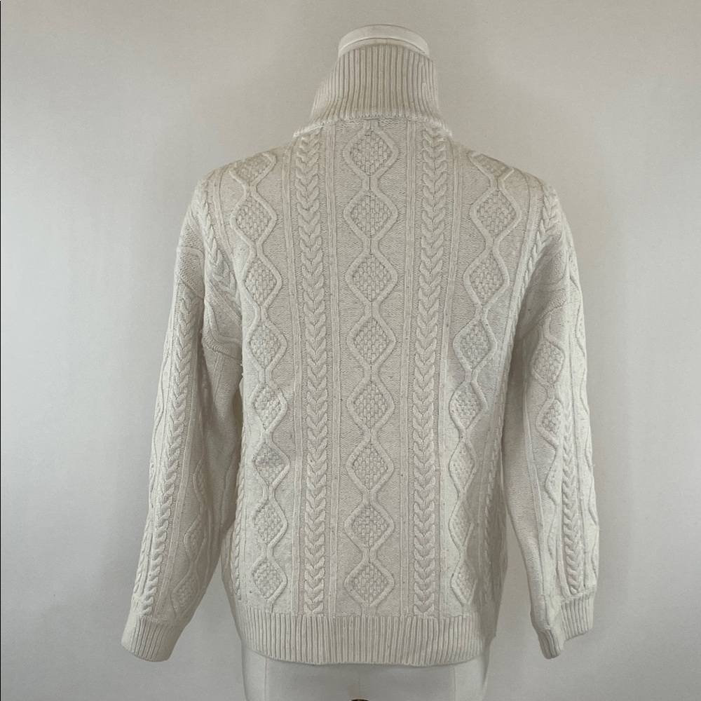 Splendid Dakota Half Zip Cable Knit Sweater in Cream, XS - Picture 7 of 9